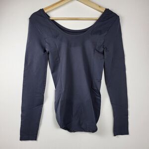 Spanx Long Sleeve Base BodySuit Zoned Tummy Slimming Size Medium Steel Gray New